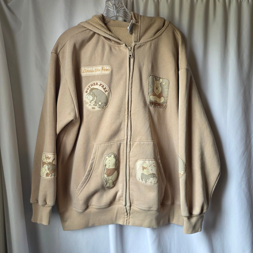 Disney Winnie the Pooh Sherpa Lined Zip Hoodie Cream XL POSJC21-4L16